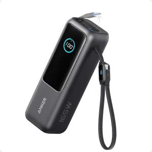 Laptop Power Bank 25000mAh 2-in-1 Quick Charger 45W Output 3 USB-C Ports Built-in Retractable Cable