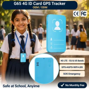 Latest 4G CAT 1 Waterproof School Student ID Card GPS Tracker for India Africa Ultra Thin Smart Employee Work Card Locator PC