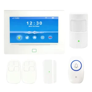 Smart WiFi 4G Home Security Alarm System Kit 7 Inch Full-Color ABS Touch Screen Display 5000mAh Battery GSM Network