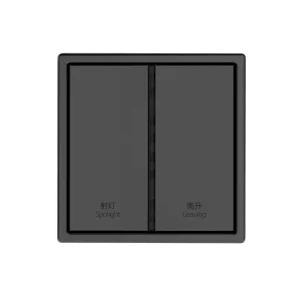 Lena Series 2 Gang 2 Way Metal Smart Switch with KNX App for Wall Light Control and Home Automation Systems