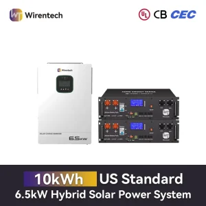 LiFePO4 Rack Battery 5.12kWh And 6.5kW Hybrid Inverter 10 Year Warranty 6000 Cycles Solar Backup