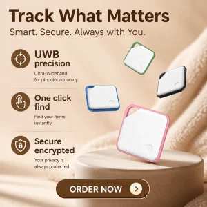 Light weight UWB Smart Tracker Anti Lost Smart Tag for Pet Kids Luggage Wallet Keys Bag with Precise Finder for Android Find Hub