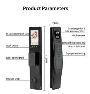 Long Battery Life Aluminum Alloy Smart Lock Tuya Multi Biometric Face Password Card Key Popular Item Wood Door Cloud