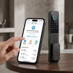 Long Battery Life Anti Theft TT Lock Smart Door Lock Aluminum Alloy Fingerprint APP Controlled for Wood Metal Door