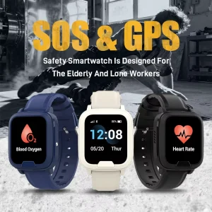 Long Battery Life Smart Watch for Seniors with SOS Emergency Call Telecare Help Realtime Health Monitoring Watch for Elderly
