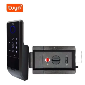 Long Battery Life Tuya WiFi Smart Lock with Fingerprint Sensor & Card Reader Easy Installation on Aluminum Door Durable Material