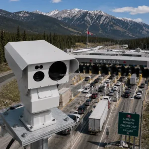 Long Range Thermal Border Gate Security Camera With Dual Sensor EO IR Rangefinder PTZ Camera