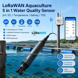 Lorawan Aquaculture Online 5 in 1 Water Quality Sensor pH EC Temperature Salinity TDS Meter RS485 IoT Water Monitoring Probe
