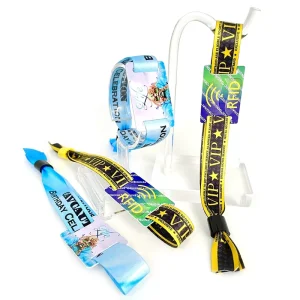 Low Cost NFC RFID FM1108 Ntag 213 Ntag 215 Ntag216 CHIP High Quality Custom Fabric Brands logo Text Printing Wristband Bracelet