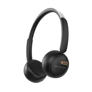 Low-Distortion Stereo Skin-Friendly Fabric Flexible Swivel Cups On-Ear Wireless Headset for Busy Professionals Matte Gray