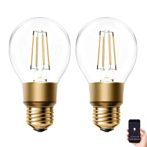 Smart LED Light Bulb, Wireless Smart Bulb with Light Control and Google Compatibility, Glass AC LED 80-LED Filament Ceiling DC Bulb