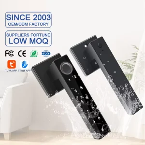 Luxury Handle Smart Lock Outdoors With Tuya App Control Fingerprint Password Card Digital Lock for Home Security