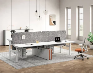 Luxury Modern Modular Smart Lifting Iron Office Desks Four Legs Electric Stand up Desk Adjustable Height Commercial Use