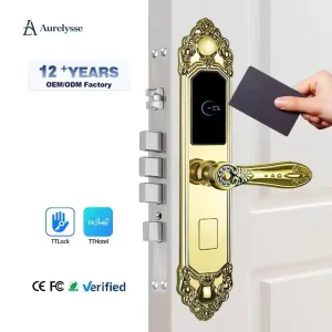 Luxury Smart Lock System for Hotel Apartment Management RFID Card App Control High Security Stainless Steel Cloud