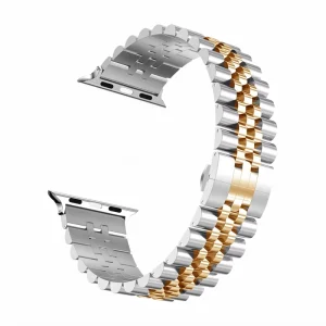 Luxury Stainless Steel Link Watch Bands Smart Band 3 Beads 49mm Metal Bracelet for IWatch Series Straps 42mm