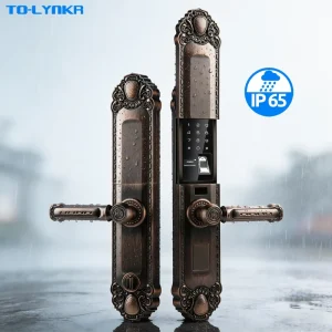Luxury Villa Front Door IP65 Waterproof Smartlock Cerradura Inteligente Para Puerta Digital Smart Fingerprint Door Lock