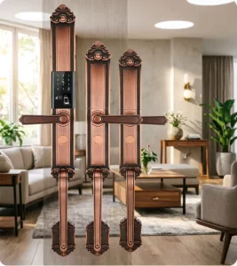 Luxury Zinc Alloy Smart Door Lock Password Fingerprint Card Mechanical Key Tuya App Remote Unlocking Secure Modern Home