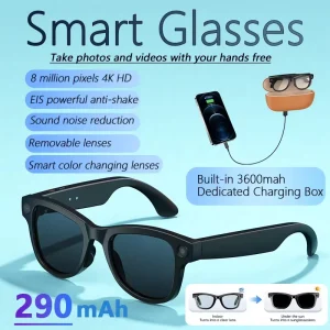 M02 New 8MP Camera Cycling Smart Glasses 1200P Video Record Dual Chip AI Translator BT Call GPT Sports Eyewear for Men Women