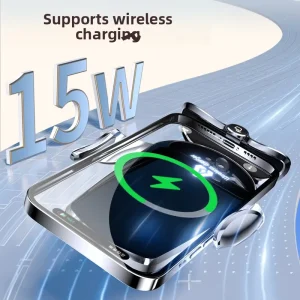 M4 Electroplated Magnetic Car Mount with Infrared Sensing, 66W Wireless Fast Charging, and Type-C Port