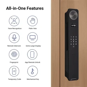 M7 Grade C Biometric Smart Lock RFID Fingerprint Facial Recognition WiFi App Control Cloud Aluminum Alloy Lock