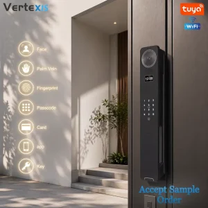 M7 Smart Door Lock 3D Face Palm Vein Recognition Multi Door Compatibility Durable Aluminum Alloy Cloud Synced C