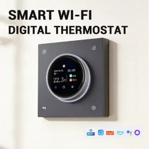 M8 Tuya Smart WiFi Thermostat with Touch Panel & Rotary Dial Precise Temperature Setting Power Off Memory for Heated Floor