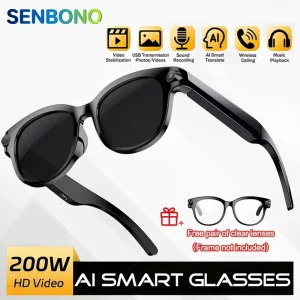 M89 Translation Glasses AI Voice Translation Recording 2MP HD Camera