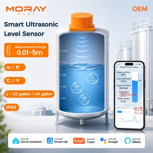 ME201W Tuya SmartLife App Ultrasonic High Accuracy Non-Contact Wireless Water Level Controller Tank Level Monitor