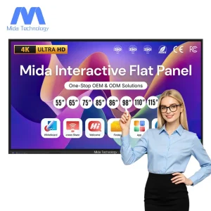 MIDA Factory Price 4K 85 Inch Touch Screen Classroom Office Smartboards Multi Language Software LCD Smart Interactive Whiteboard