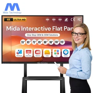 MIDA ODM OEM Factory 4K UHD Android 55 Inch Interactive Display Smart Board 20 Point Touch Screen Monitor Interactive Whiteboard