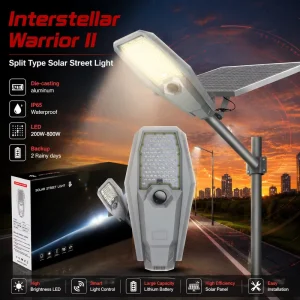 MJ Interstellar Warrior LED 200W 300W 400W 600W 800W 6500K Solar Street Light With Motion Sensor for Industrial Roadside