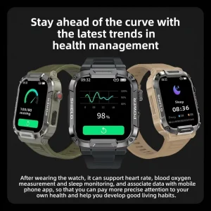 MK66 Smart Watch 1.85 Inch Touch Screen GloryFit IP68 Waterproof MK66 Rugged Smartwatch for Men Outdoor Sports