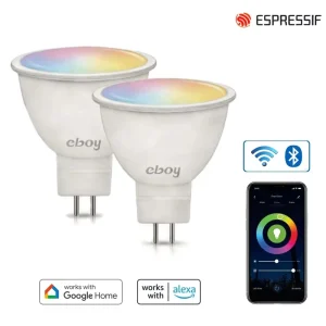 MR16 RGBCW 4W 300LM AC/DC 12V ETL ESP WiFi App-Controlled Dimmable LED Smart Bulb for Alexa and Google, for Home