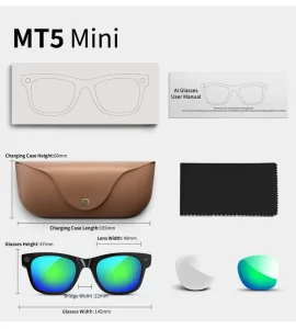 MT5 MiniAI Smart Glasses 8MP Camera BT 5.4 Wi Fi Translation Voice Assistant Stereo Sound IP65 Smart Glasses