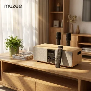 MUZEE M10 Retro Wooden Portable Speakers with Built in USB AUX Input Built in Mic Android 14.0 Home Decoration