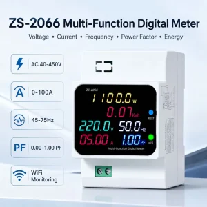 MY-2066 WiFi Smart Energy Meter DIN Rail Digital KWH Meter 0-100A Power Monitor for Commercial Distribution Box