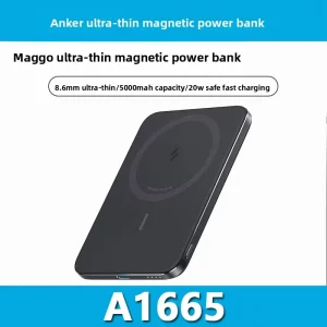 MagGo Air2 Magnetic Power Bank – Ultra-Thin, Compact, Portable 20W USB Lithium Polymer Battery for Wireless Charging A1665