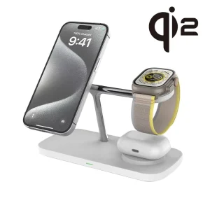 Magnetic 3 in 1 Wireless Charger Zinc Alloy Material Compatible with Samsung and Apple Devices