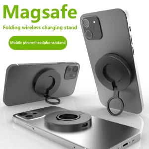 Magnetic Certified Wireless Charger 15W QC2.0 Fast Charging Foldable Desk Stand Type C Port 5V 2A 5V 1A 360 Rotation Android