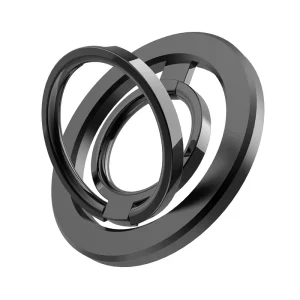 Magnetic Phone Ring Holder with Removable Portable Adjustable Height Desk Stand for Mobile Phones-Waterproof Zinc Alloy