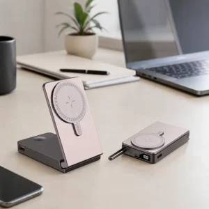 Magnetic Portable Charger With Stand 10000mAh 22.5W Fast Charging Power Bank Wireless Charging For Phone Watch Earbuds