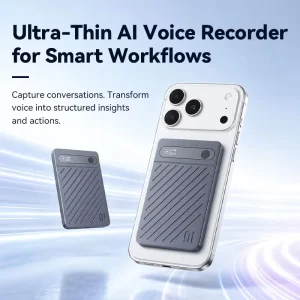 Magnetic Slim Healthcare AI Scribe 32GB Storage AI Transcription Medical Note Wearable Voice Recorder WiFi/BLE Ambient Recording