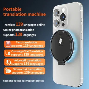 Magnetic Smart Translator Real-Time Two-Way Online Offline Android 5G 4G WiFi 142 Languages