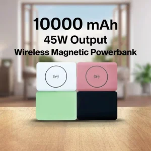 Magnetic Waterproof 3 In 1 Portable 10000mAh Power Bank PD45W Fast Charging 15W Wireless Charging LED Display Dual