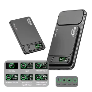 Magnetic Wireless Charger Power Bank 5000mAh 10000mAh 20W Fast Charging PD Type-C Output LED Display Ultra Slim Portable CE