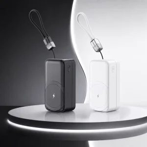 Magnetic Wireless Power Bank 10000mAh 5000mAh 22.5W Fast Charging Portable Charger With Built in Cable And Wall Plug