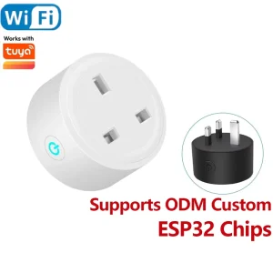 Manufacture UK WiFi 16A Smart Home Power Socket Plug with Energy Monitor Custom ESP32 Firmware Flash Tuya Smart Plug Socket