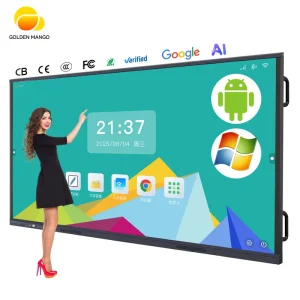 Manufacturer 55 65 75 86 98 110inch 4K Touch Whiteboard with AI Camera OEM Smart Board