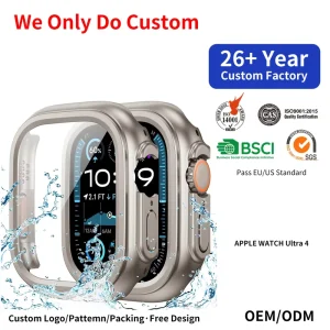 Manufacturer Custom Smart Watch Protector for Apple Watch Ultra4 Waterproof 49mm Hard PC with Built In Glass Screen Anti Scratch