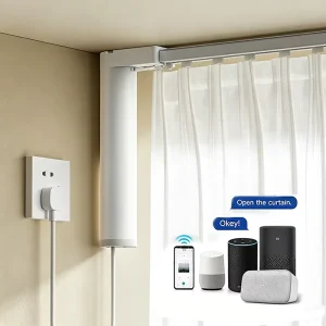 Manufacturer Motorized Aluminum Alloy Electric Curtain Track Rail Ceiling Mount Smart Home Curtain Motor System